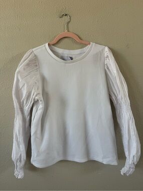 Addison Bay White Puff-Sleeve Women's Top